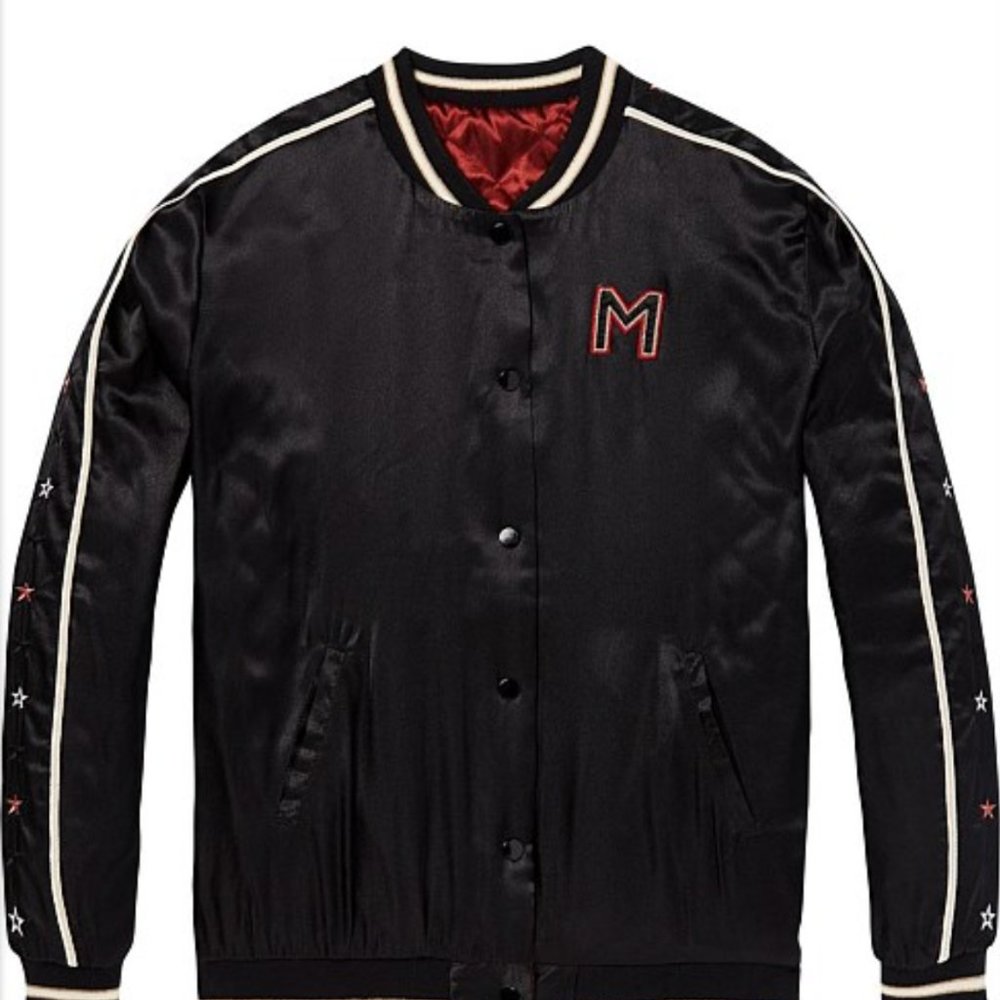 Scotch and Soda Reversible Bomber Jacket with Embroideries